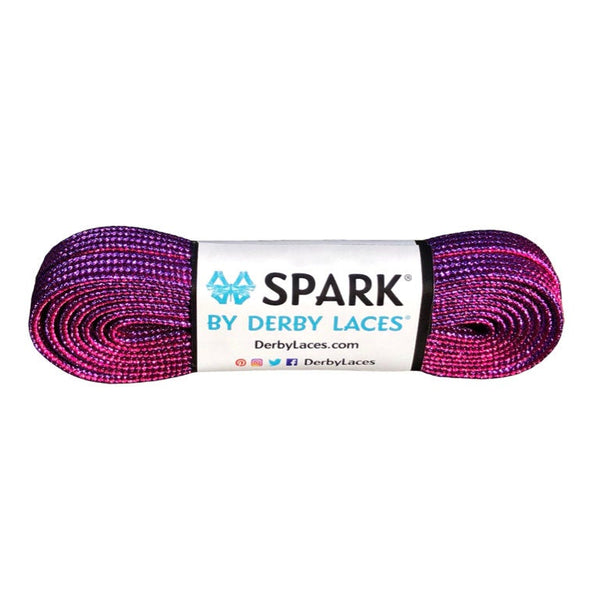 Pink & Purple SPARK Metallic Roller Skate Laces, Pair