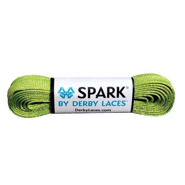 Lime Green SPARK Metallic Roller Skate Laces, Pair