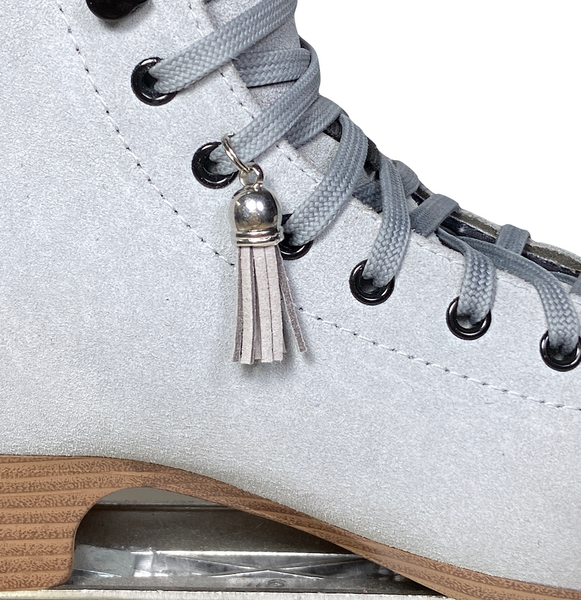 Light Gray Suede Roller Skate Tassel Charm