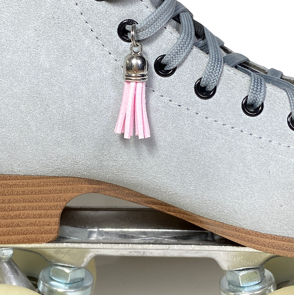 Light Pink Suede Roller Skate Tassel Charm