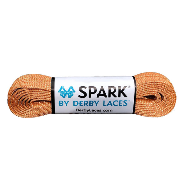 Light Copper Orange SPARK Metallic Roller Skate Laces, Pair