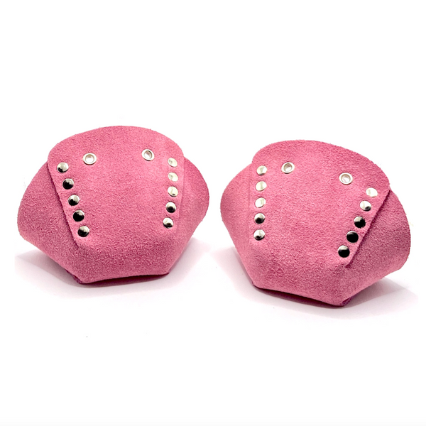 Malibu Pink Suede Roller Skate Toe Caps (Moxi Malibu Strawberry Pink Shade)