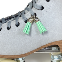 Mint Green Suede Roller Skate Tassel Charm