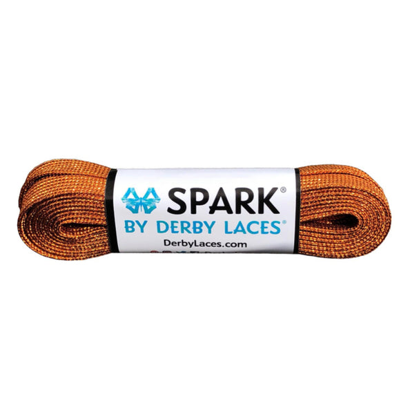 Dark Copper Orange SPARK Metallic Roller Skate Laces, Pair