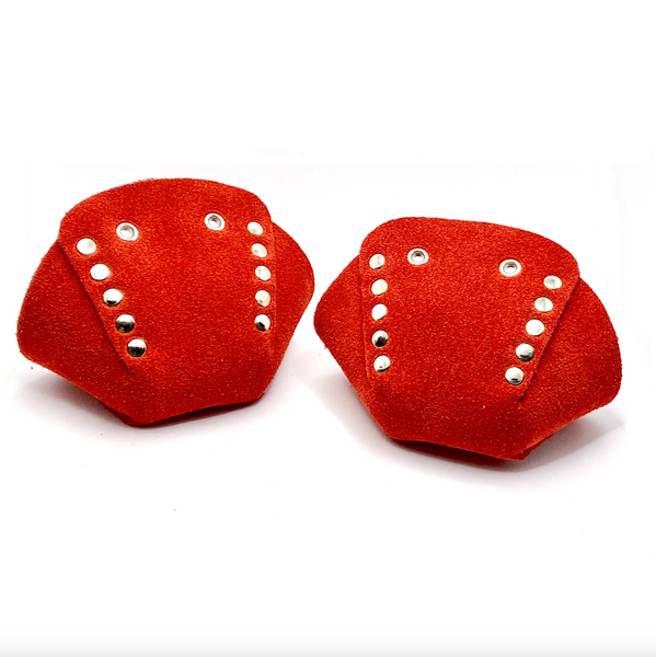 Red Suede Roller Skate Toe Caps (Moxi Red Poppy Shade)