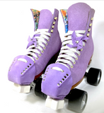 Pinwheel Shoelace Charms Roller Skate Accessory, Lilac Suede (Set of 2)