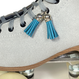 Jade Teal Suede Roller Skate Tassel Charm